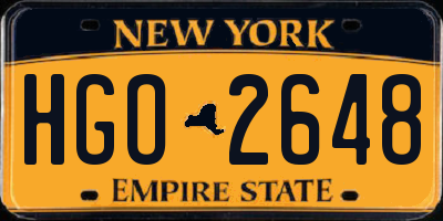 NY license plate HGO2648