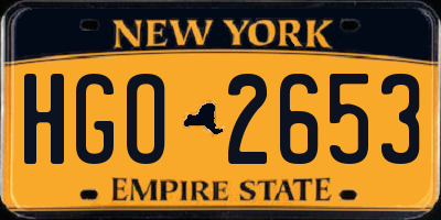 NY license plate HGO2653