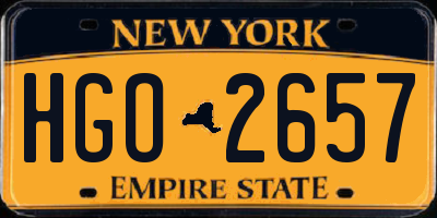 NY license plate HGO2657