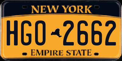 NY license plate HGO2662