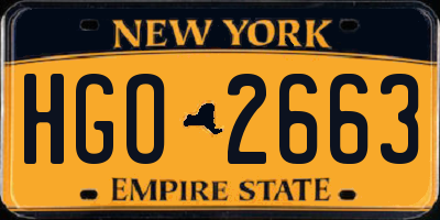 NY license plate HGO2663