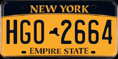 NY license plate HGO2664