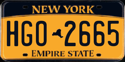 NY license plate HGO2665