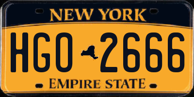 NY license plate HGO2666