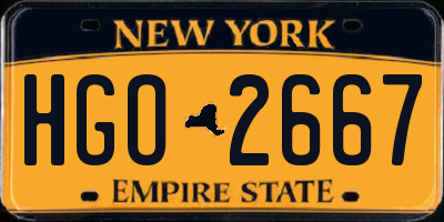 NY license plate HGO2667