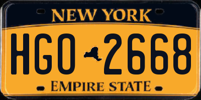 NY license plate HGO2668