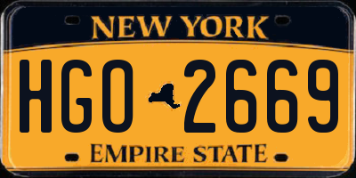 NY license plate HGO2669