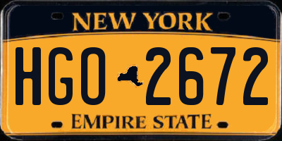 NY license plate HGO2672