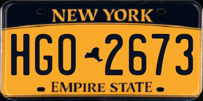 NY license plate HGO2673