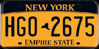 NY license plate HGO2675