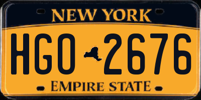 NY license plate HGO2676