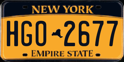 NY license plate HGO2677