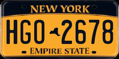 NY license plate HGO2678