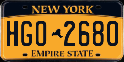 NY license plate HGO2680