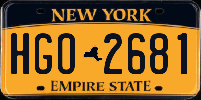 NY license plate HGO2681