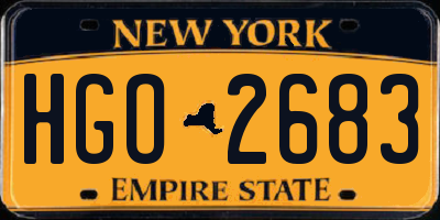 NY license plate HGO2683