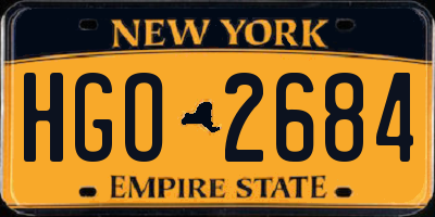 NY license plate HGO2684