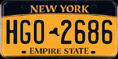 NY license plate HGO2686