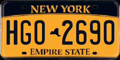 NY license plate HGO2690