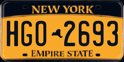 NY license plate HGO2693