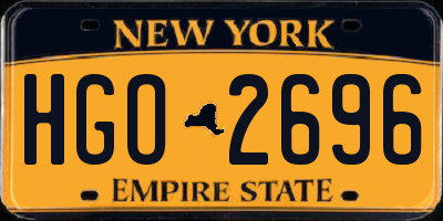 NY license plate HGO2696