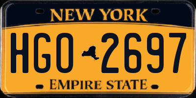 NY license plate HGO2697