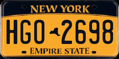 NY license plate HGO2698