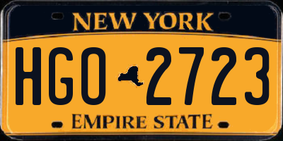 NY license plate HGO2723