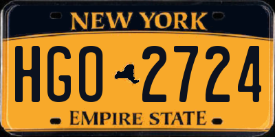 NY license plate HGO2724