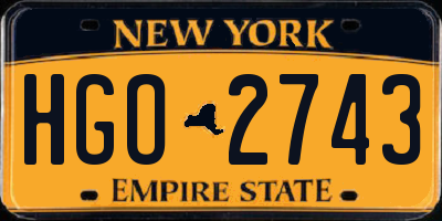 NY license plate HGO2743