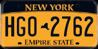 NY license plate HGO2762