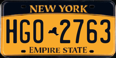 NY license plate HGO2763