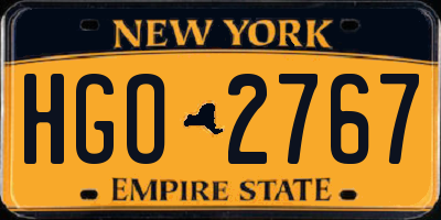 NY license plate HGO2767