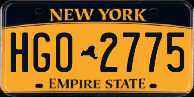 NY license plate HGO2775