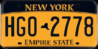NY license plate HGO2778