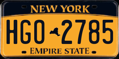 NY license plate HGO2785