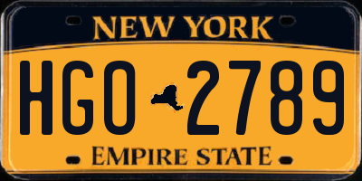 NY license plate HGO2789