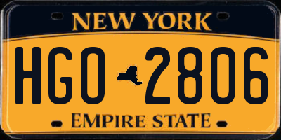 NY license plate HGO2806