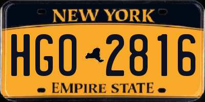 NY license plate HGO2816