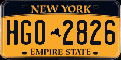 NY license plate HGO2826