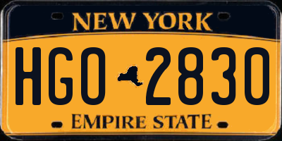 NY license plate HGO2830