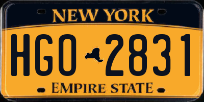 NY license plate HGO2831