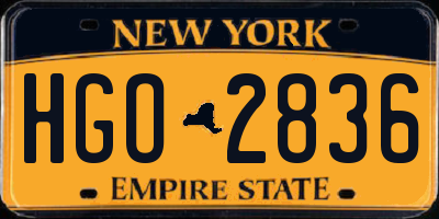 NY license plate HGO2836