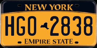 NY license plate HGO2838