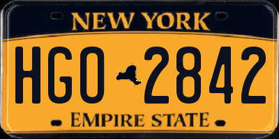 NY license plate HGO2842