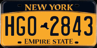 NY license plate HGO2843