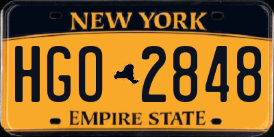 NY license plate HGO2848