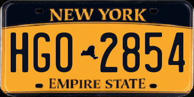 NY license plate HGO2854