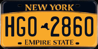 NY license plate HGO2860