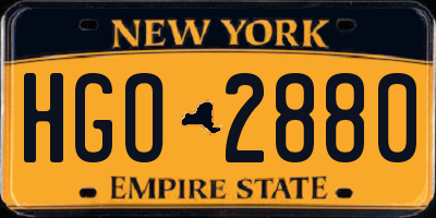 NY license plate HGO2880